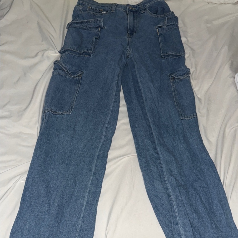 Women’s Blue Cargo Jeans